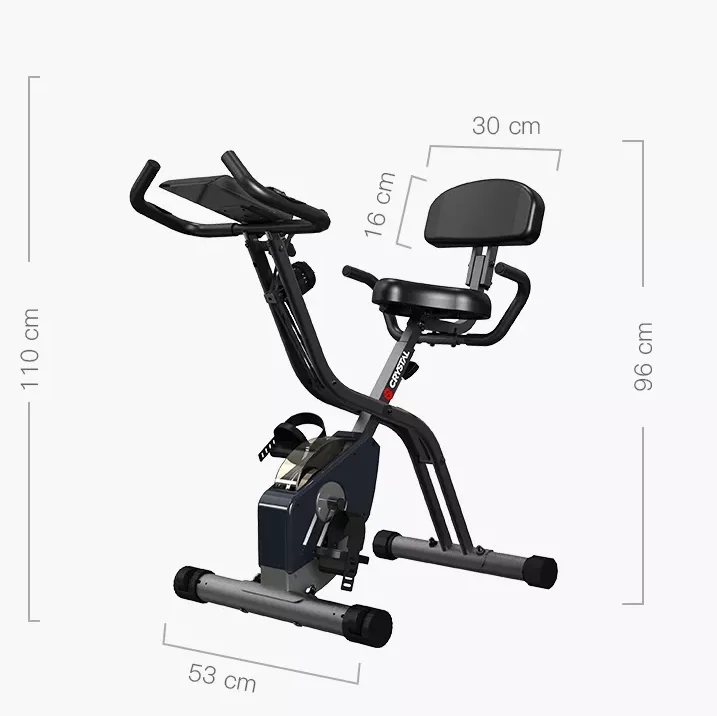 SJ-102 Foldable Magnetic Exercise Bicycles Home Gym Sports Equipment X-Bike with Back Seat ABS Material for Home Use