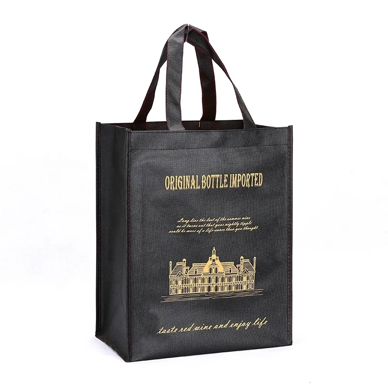 
customized printing gift promotional PP Nonwoven shopping tote carry bags for wine or beer 