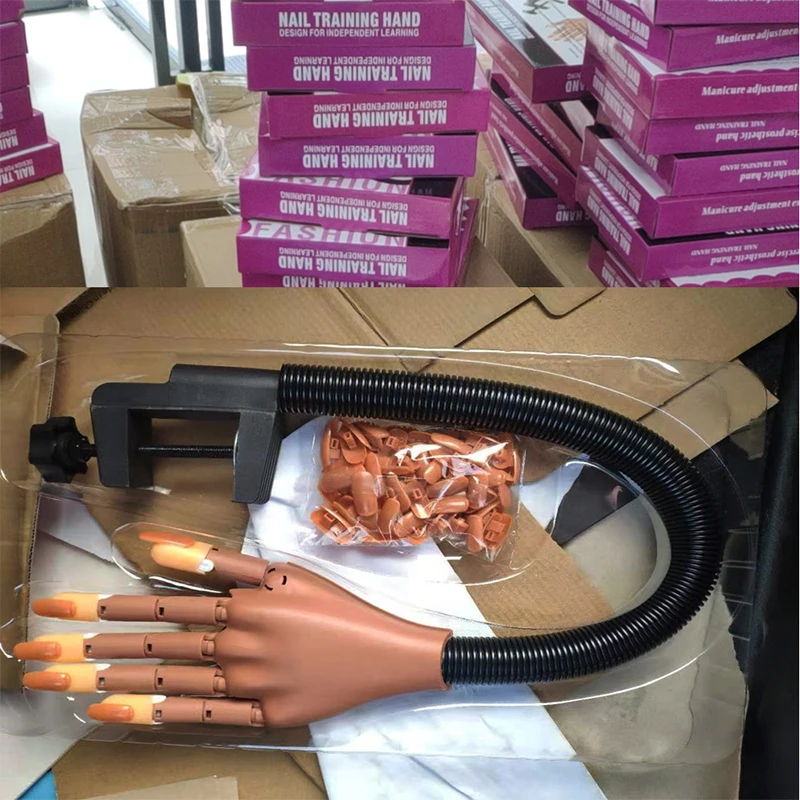 ianna Flexible Nail Art Training Hand Model With 100 Pcs Nails Artificial False Nail Practice Hand For Manicure Training Finger