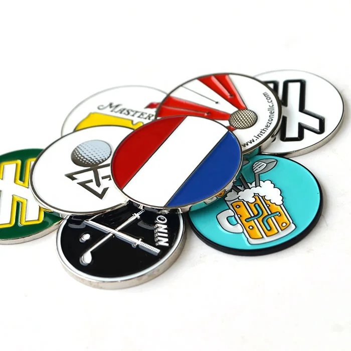 Retro Golf All Metal Strong Magnetic Ball Marker Hat Clip Set