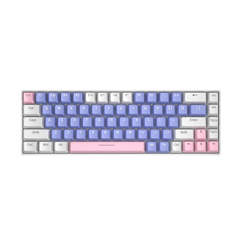 Мини игровая механическая клавиатура Проводная компьютерная 68 клавиш RGB подсветка для офиса/дома