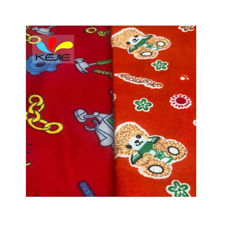 High quality Printed 100% cotton flannel  fabric for baby clothes or bedding