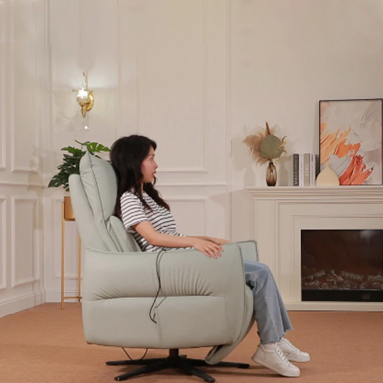 Multiple Colors 8 Points Vibrating Massage Swivel Unique Accent Lounge Chair With Five-star Base In Living Room