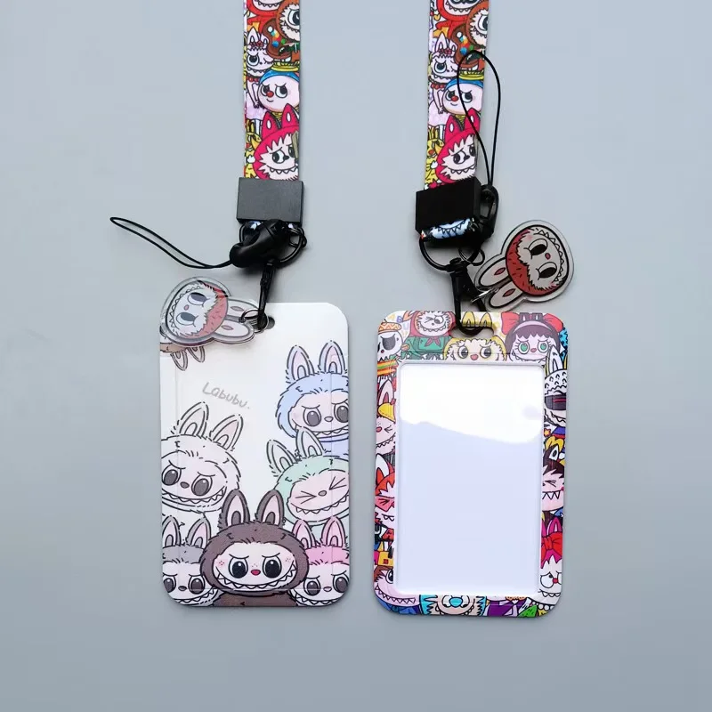 Labubu Labubuka Set Water School Meal Factory Access Card Bus Subway Keychain Hanging Other Key Chains polyester lanyard
