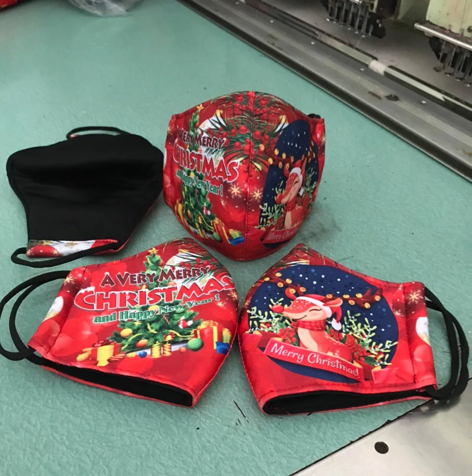 Модный Рождественский чехол для лица из полиэстера и хлопка многоразовая мягкая удобная 3D-печать индивидуальный дизайн