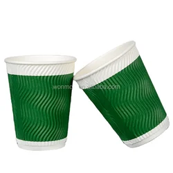 Premium Coffee Cups With Lids Insulated, Disposable Cup To Go Ripple Cups are Perfect For Hot and Cold