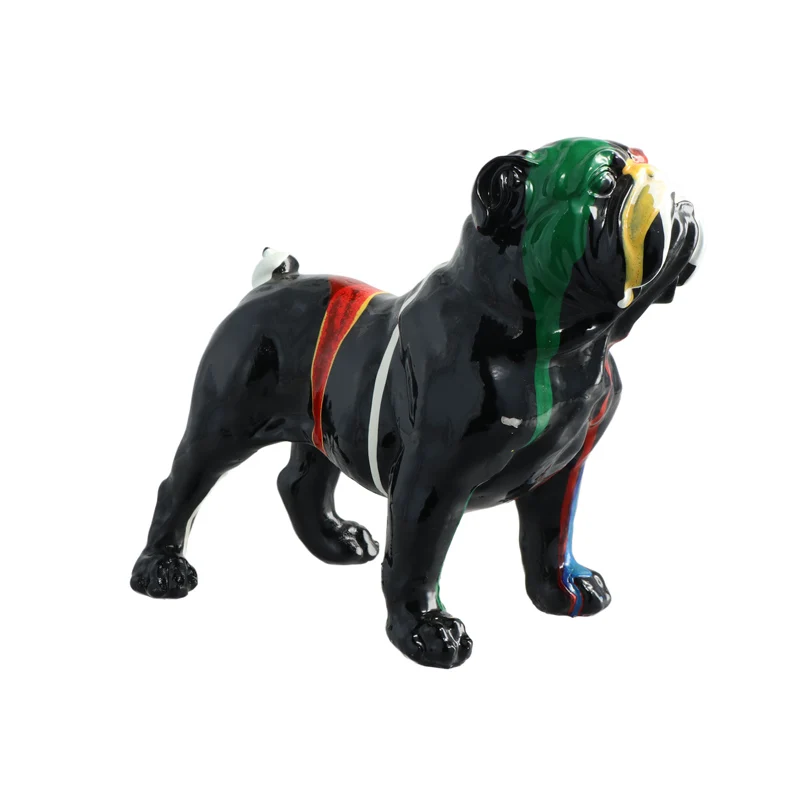 Crafts french bulldog home decoration Painted Folk Art Dog Figurine Anime-Themed TV Cabinet Decoration