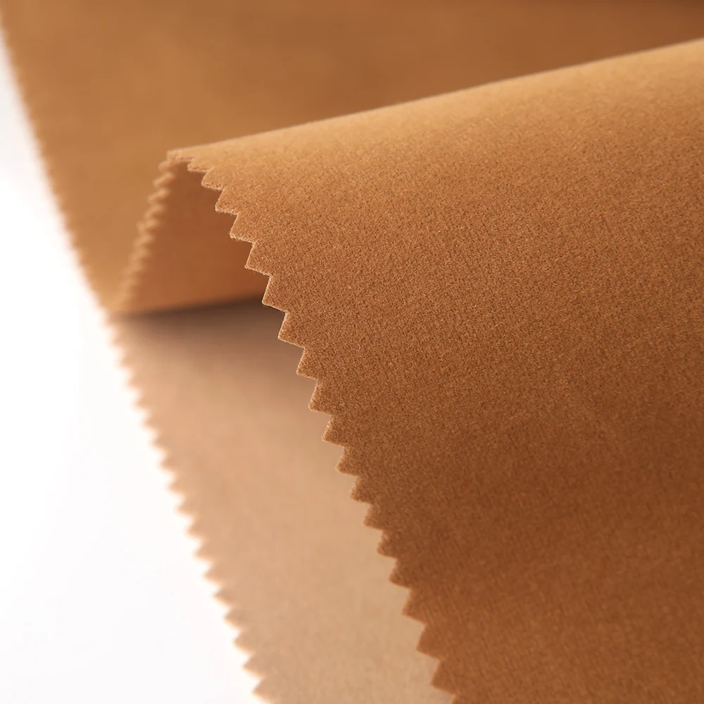 High Quality Wholesale 100% Polyester Deerskin Velvet Fabric Rayon Double Sided Flocking Velvet For Clothing  Shoes Bag