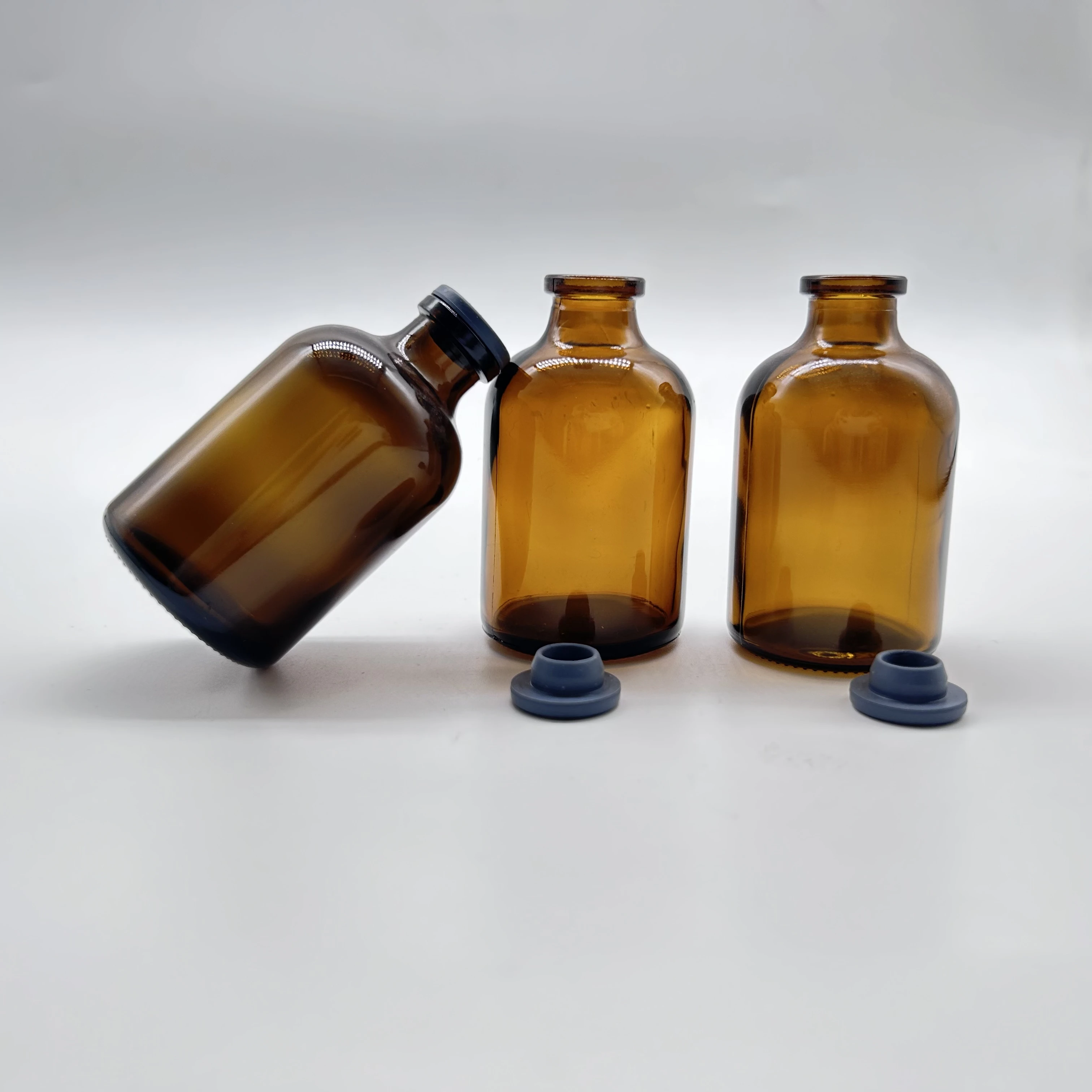 ShanDong Hot Selling New Products Amber 100ml Moulded Injection Vials For Antibiotics With Aluminum Plastic Composite Cap