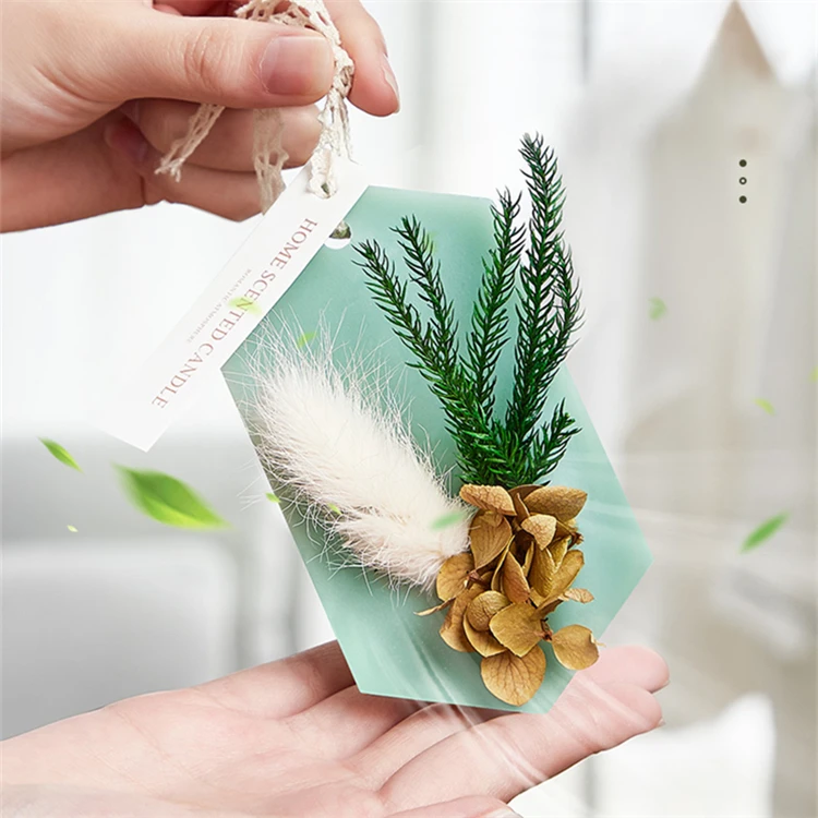 Private label handmade aroma soy wax solid melts scented melter with dried flower luxury wholesale wax tablet