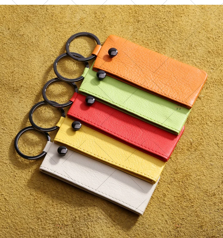 
2021 Key ring leather fashion gift promotion lady new design key holder keychain 