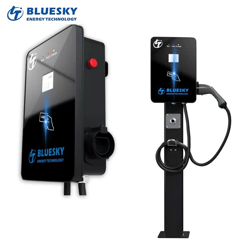  22 кВт AC EV зарядное устройство с типом 2 GB/T 4 экран настенный ev 32a