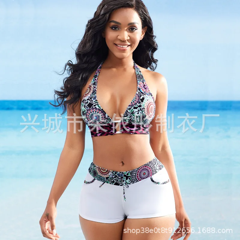 Z83820 Fashion 2022 Sexy Print Backless swimwear women Bikinis Set