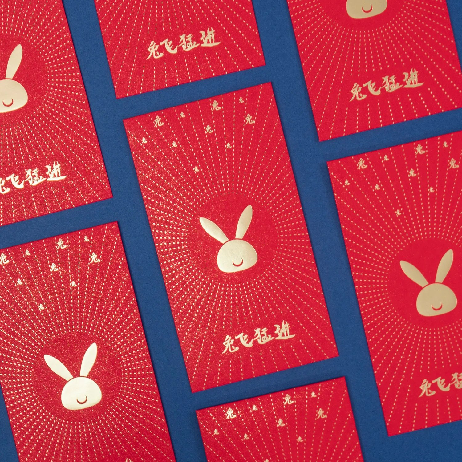 Custom Red Paper Envelopes 2023 Cute Rabbit Design Best Wish New Year Lucky Money Red Pocket Envelop