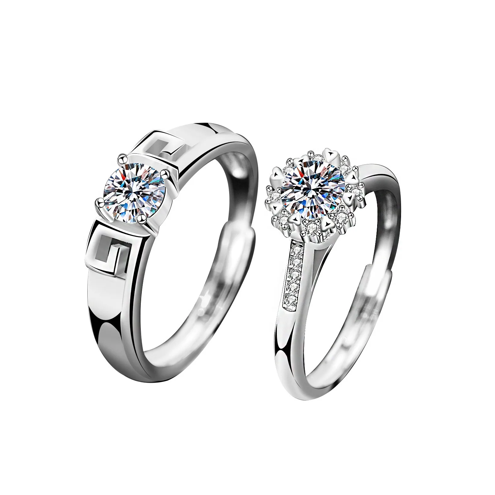 Superior six claw sun flower Real 925 Sterling Silver Rings Gra certificate Moissanite Ring For Women Fine Jewelry