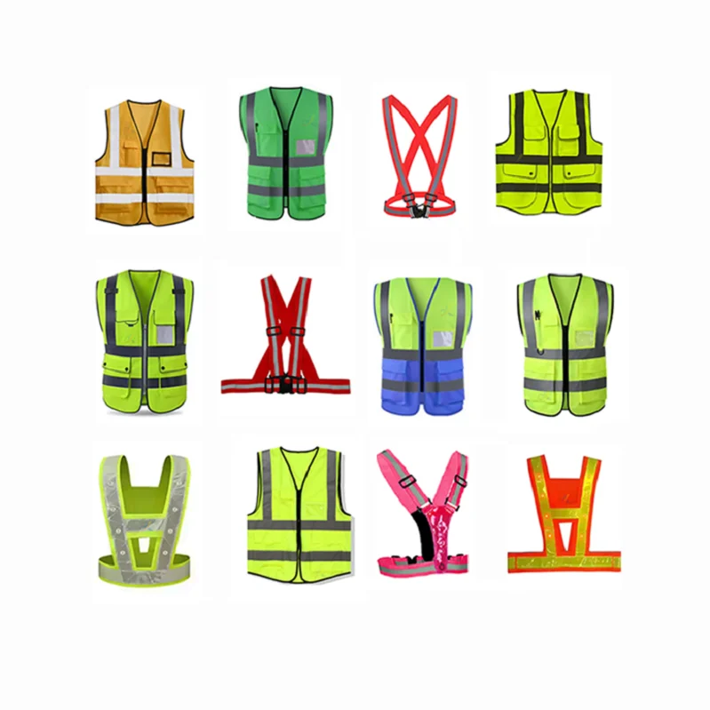 100% Polyester Traffic Reflective Jacket with Multi-Pocket Safety Reflector