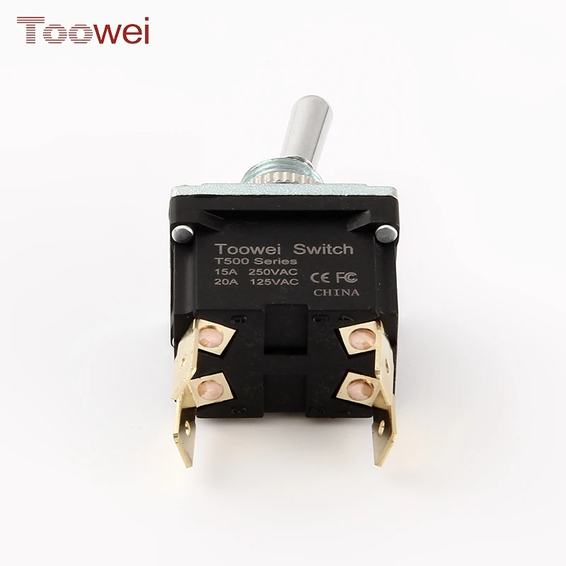 Toowei water resistance 3 position 6 terminal 15a/250vac toggle switch