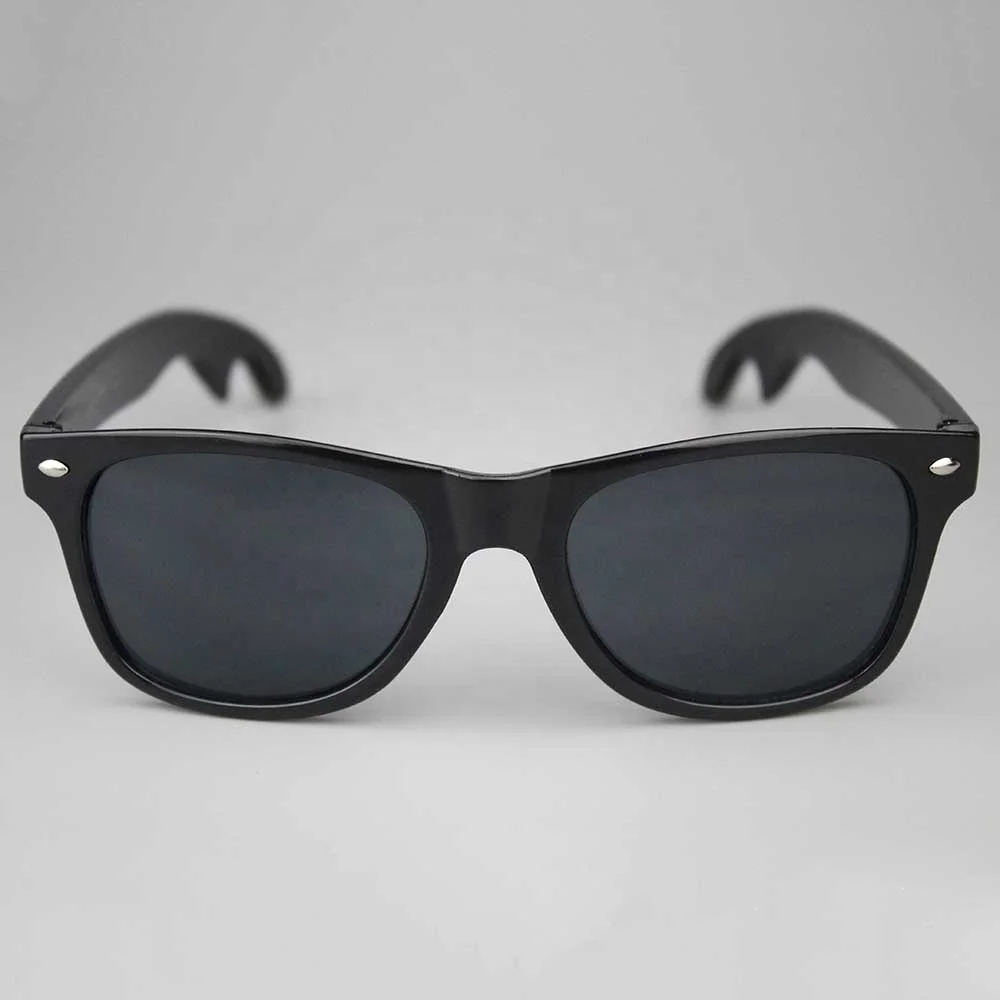 Wholesale Custom Logo Promotion Plastic Drinking Black party 2023 Cheap Beer Bottle Opener UV 400 Shades Sunglasses Sun Glasses