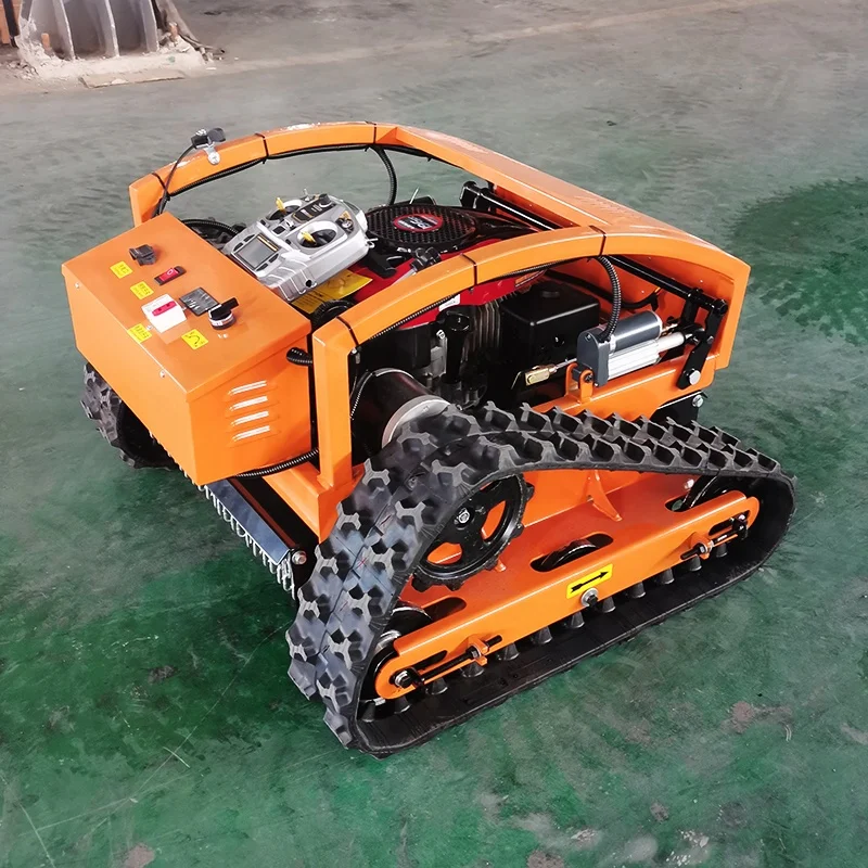 Mini crawler remote control rubber lawn mower for home garden agriculture