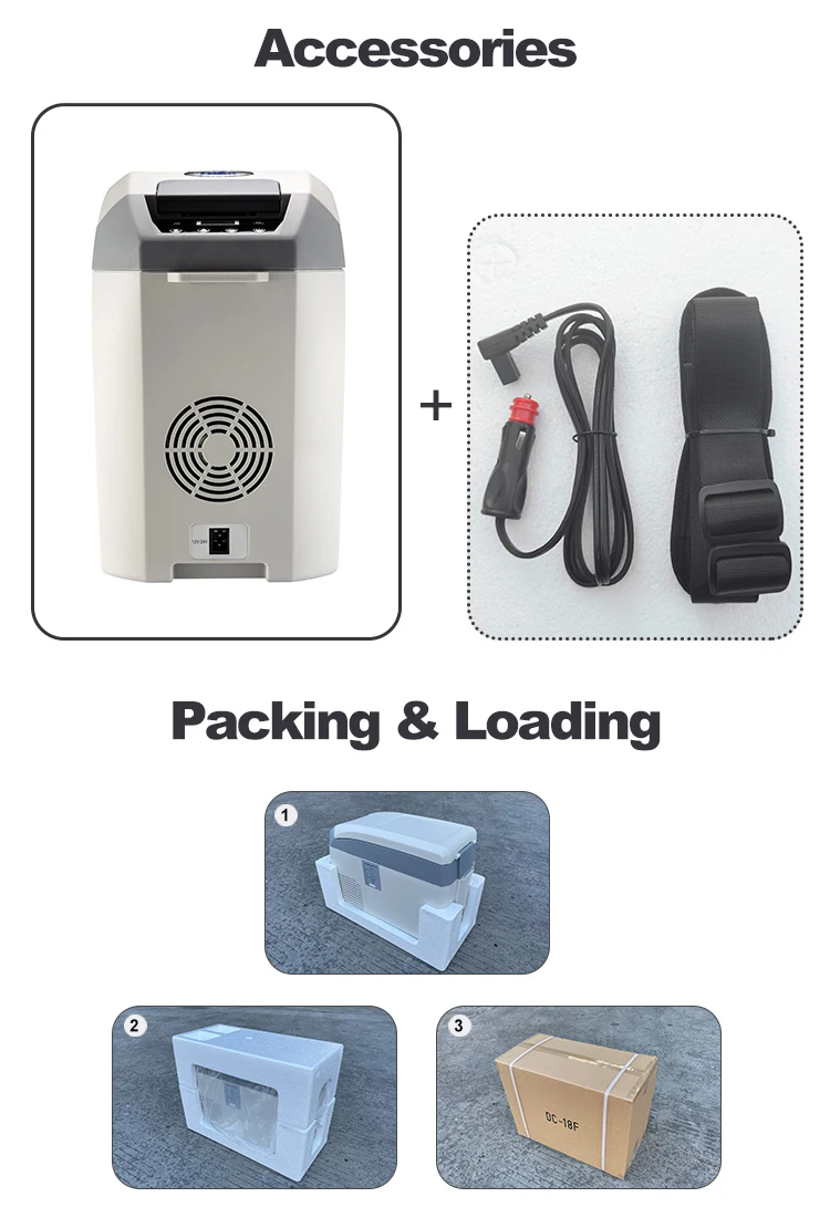 Factory Price Camping Freezer Portable 17L Beach Fridge 12V Mini Refrigerator with LED Display