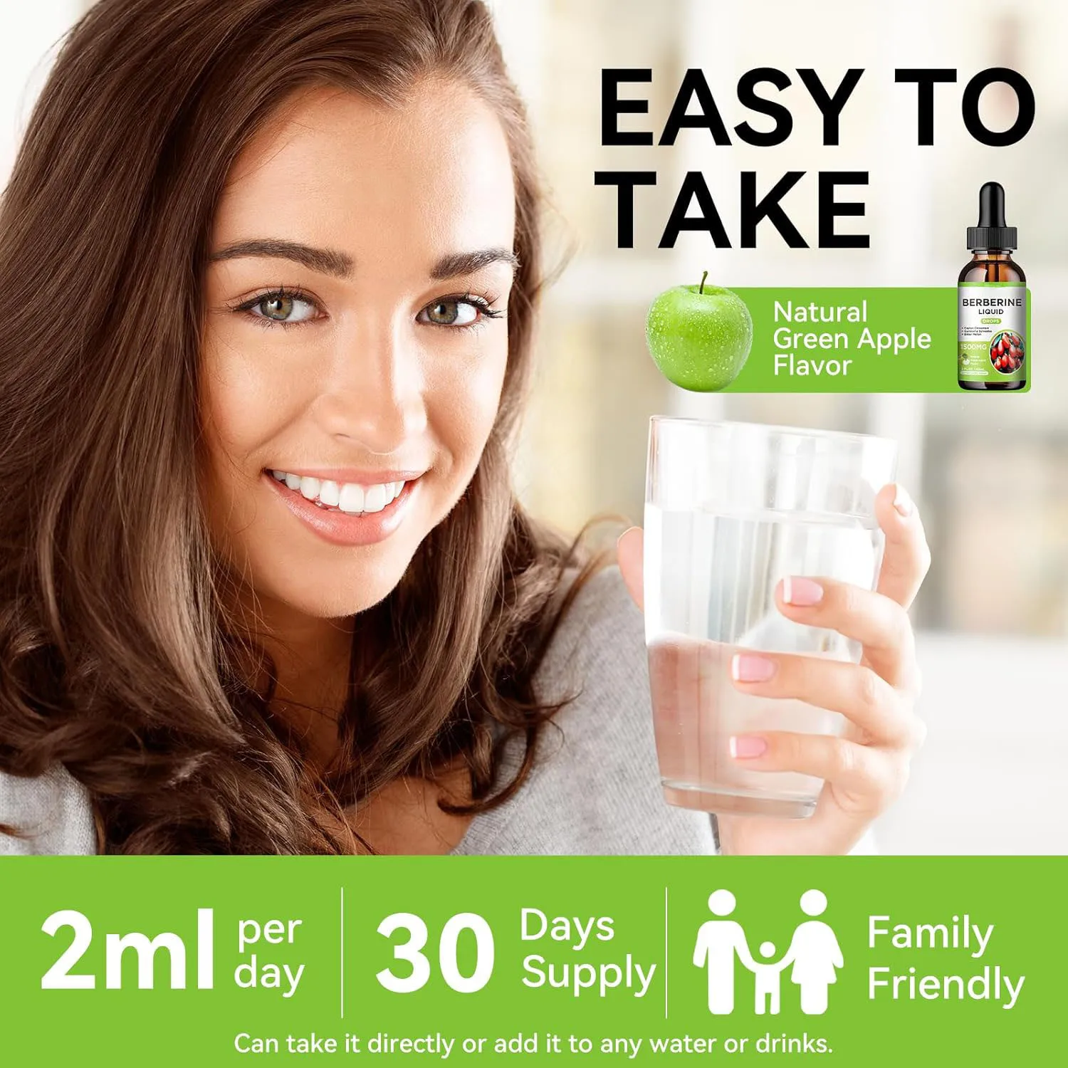 Organic Berberine HCL Liquid Drops Ceylon Cinnamon Quercetin Milk Thistle Turmeric Black Pepper Extract Oral Liquid