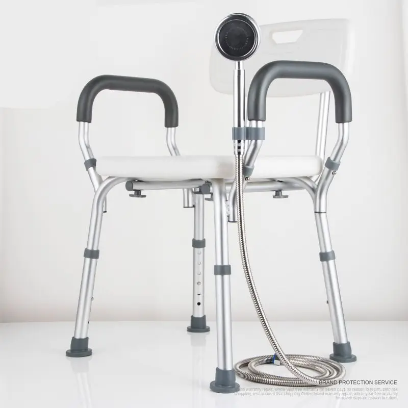 Aluminum Orthopedic Disabled Elderly Plastic Waterproof Seat Hospital Shower Chair With Arm And Back