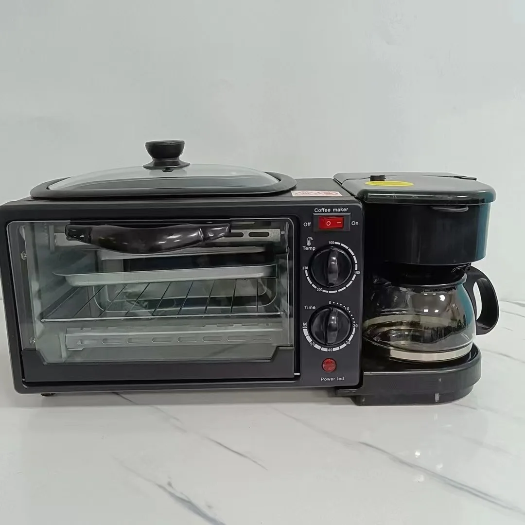 Silver Crest Automatic Electric Bread Toaster Oven Multi function 3 in 1 Breakfast Maker Multi-functional Breakfast Machine