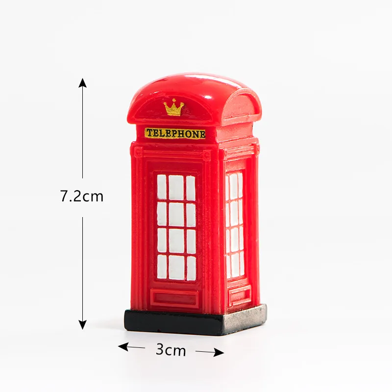 Red retro series resin crafts telephone booth mailbox refueling machine vending machine bus ornament desktop decoration trinkets