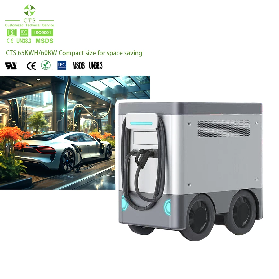 China wholesale 60kw 120kW  dc mobile ev charging station with 65kWh battery CCS2 output ev portable charger