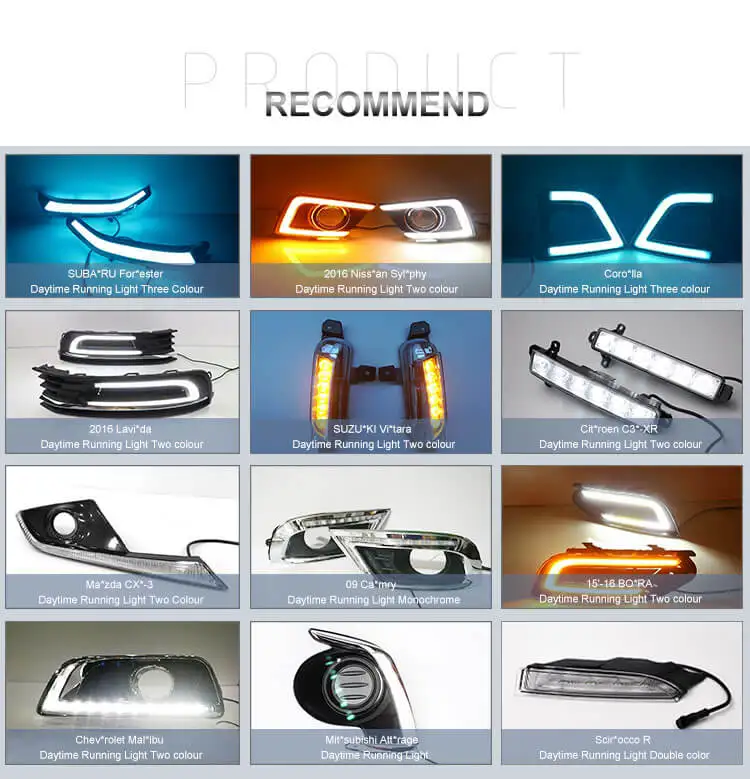 Led fog light for TOYOTA HIACE DRL 2014-2018 with turn signal 12V ABS car lamp led drl led daytime running light