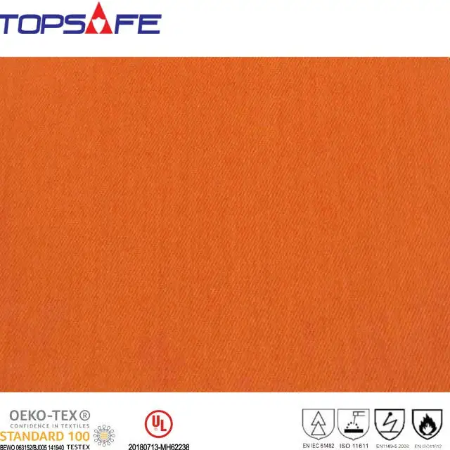 
Nylon Aramid Modacrylic Fabric ProArc-M-6.5 220gsm Woven Lenzing FR Flame resistent Anti-static orange Modacrylic Fabric 