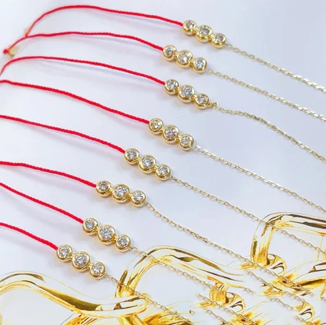 Fine Jewelry Gift High Quality Diamond 18K Gold 0.15ct redline Bracelet 18K For Women