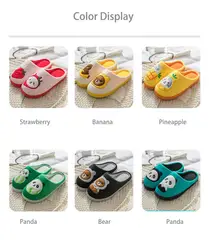 Wholesale Flat Novelty Women Slippers, Cute Cartoon Fruit Student Winter Warm Slippers