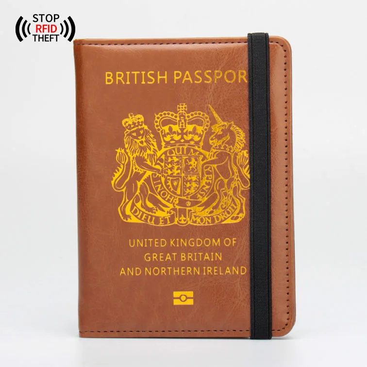 RFID Protection Passport Holder Cover For Travel Multi-function PU Leather passport case Travel passport Wallet Custom Logo