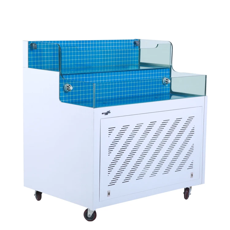Customized 2 Layers Chiller Live Shell oyster fish Seafood Storage display Tank Aquarium Restaurant