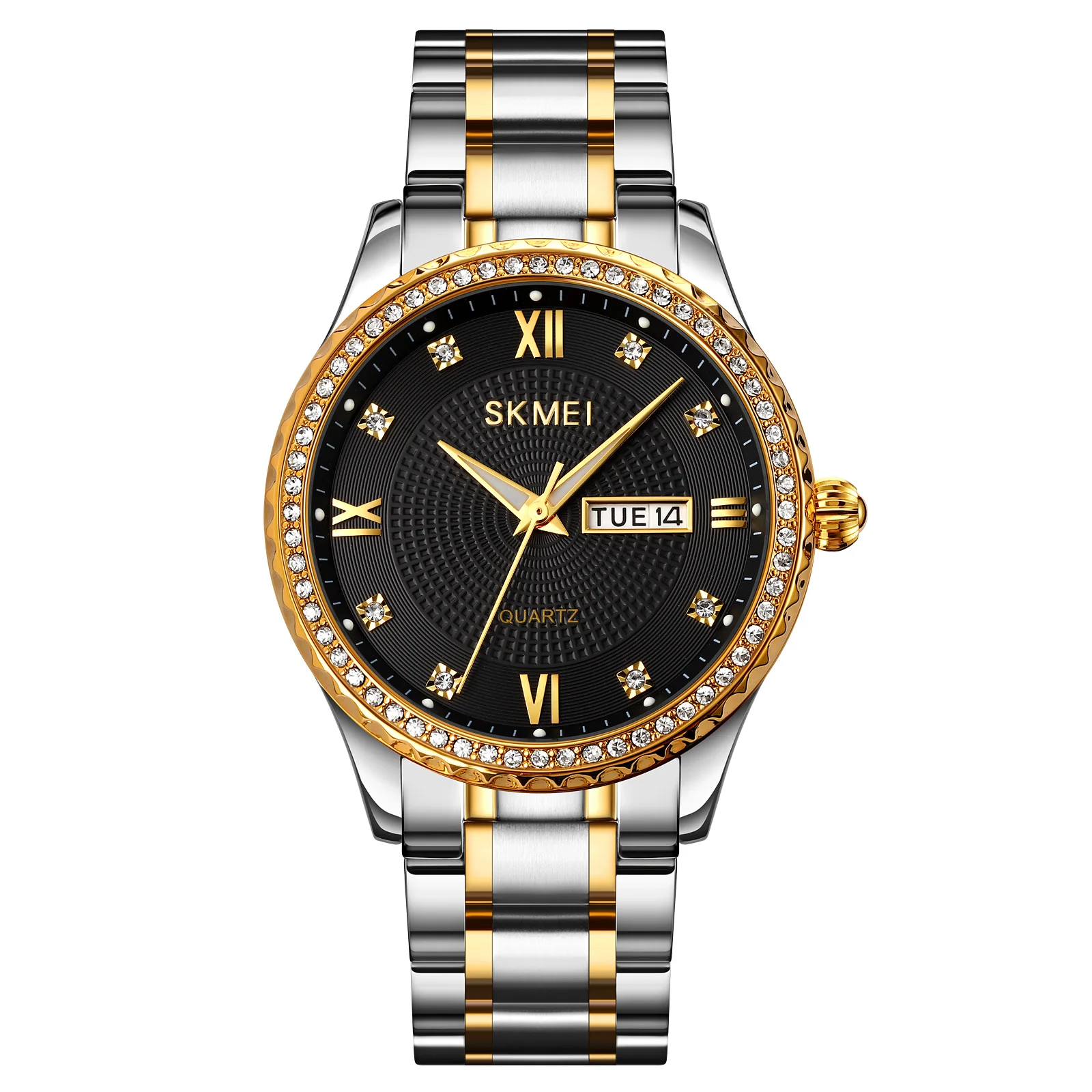 SKMEI 1837 diamond stainless steel quartz mens luxury watches