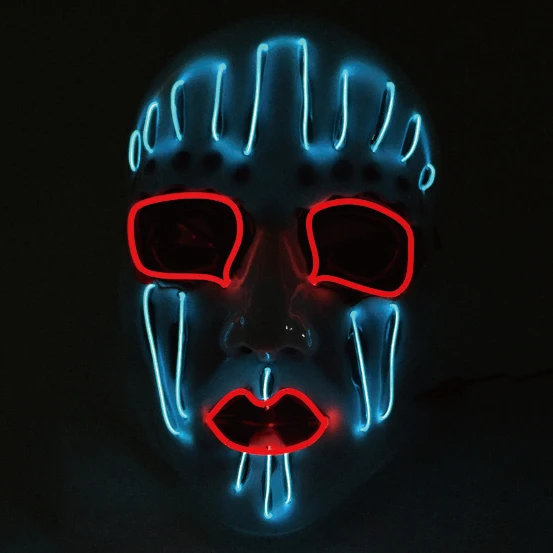 Hot selling Halloween Led Glow Party mask costume Halloween Cosplay Led Mask Color dark light Led Mask face