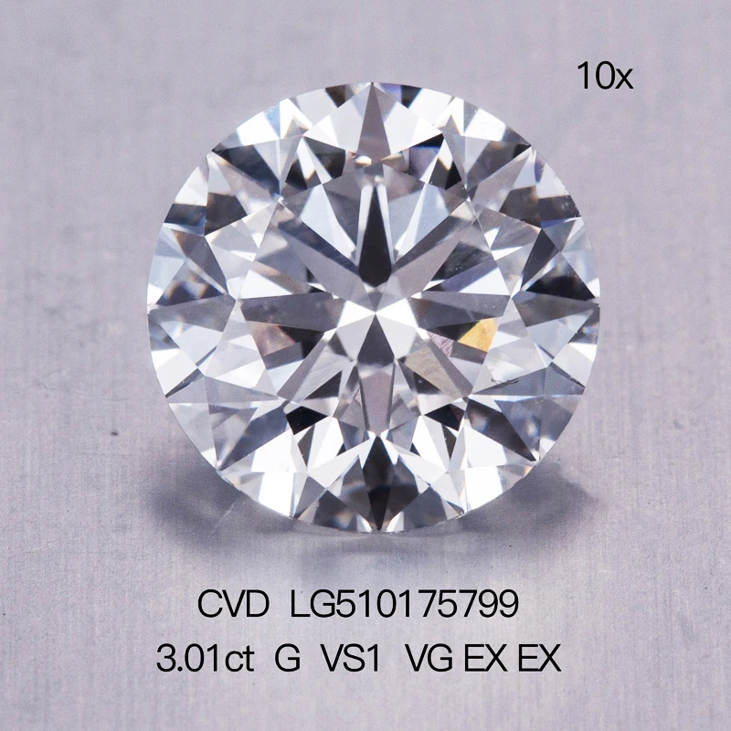 1.5 Carat 2 Carat 3 Carat IG I certified  CVD Lab Grown Diamond Price LabGrown Diamond CVD Loose Diamond