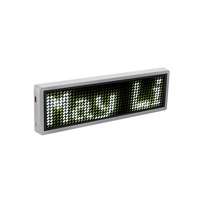 USB Rechargeable LED name tag Programmable LED Scrolling Message Name Badge APP control LED price tag