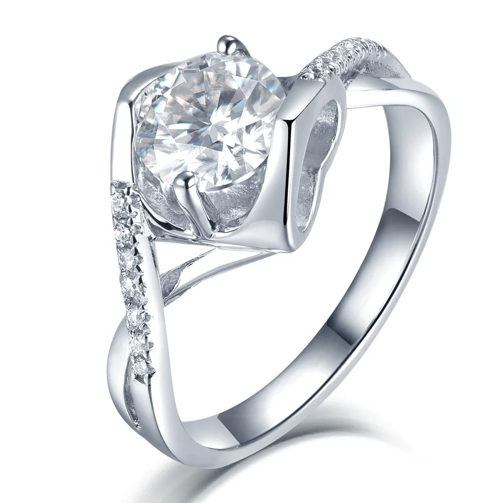 
Customized high quality 2 carat laboratory synthetic diamond 18K gold ring 925 sterling silver ladies wedding ring 