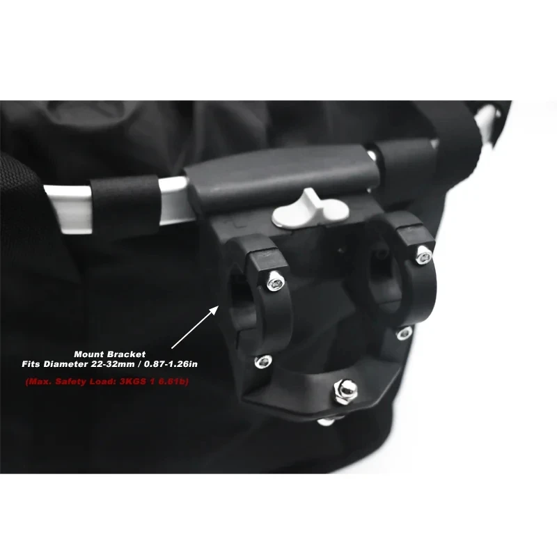 RIDERACE Bicycle Front Basket Carrying Holder Mountain Bike Top Tube Frame Front Carrier Bag Aluminum Alloy Cycling Baggage Bag