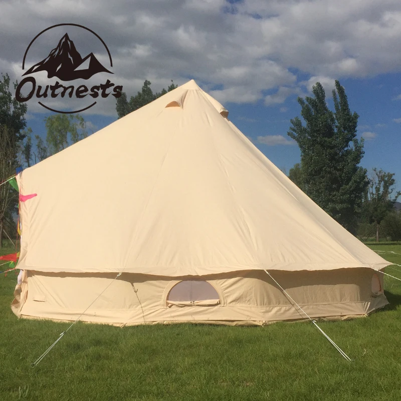 Custom luxury safari glamping camping outdoor sahara 4m canvas bell tent for sale