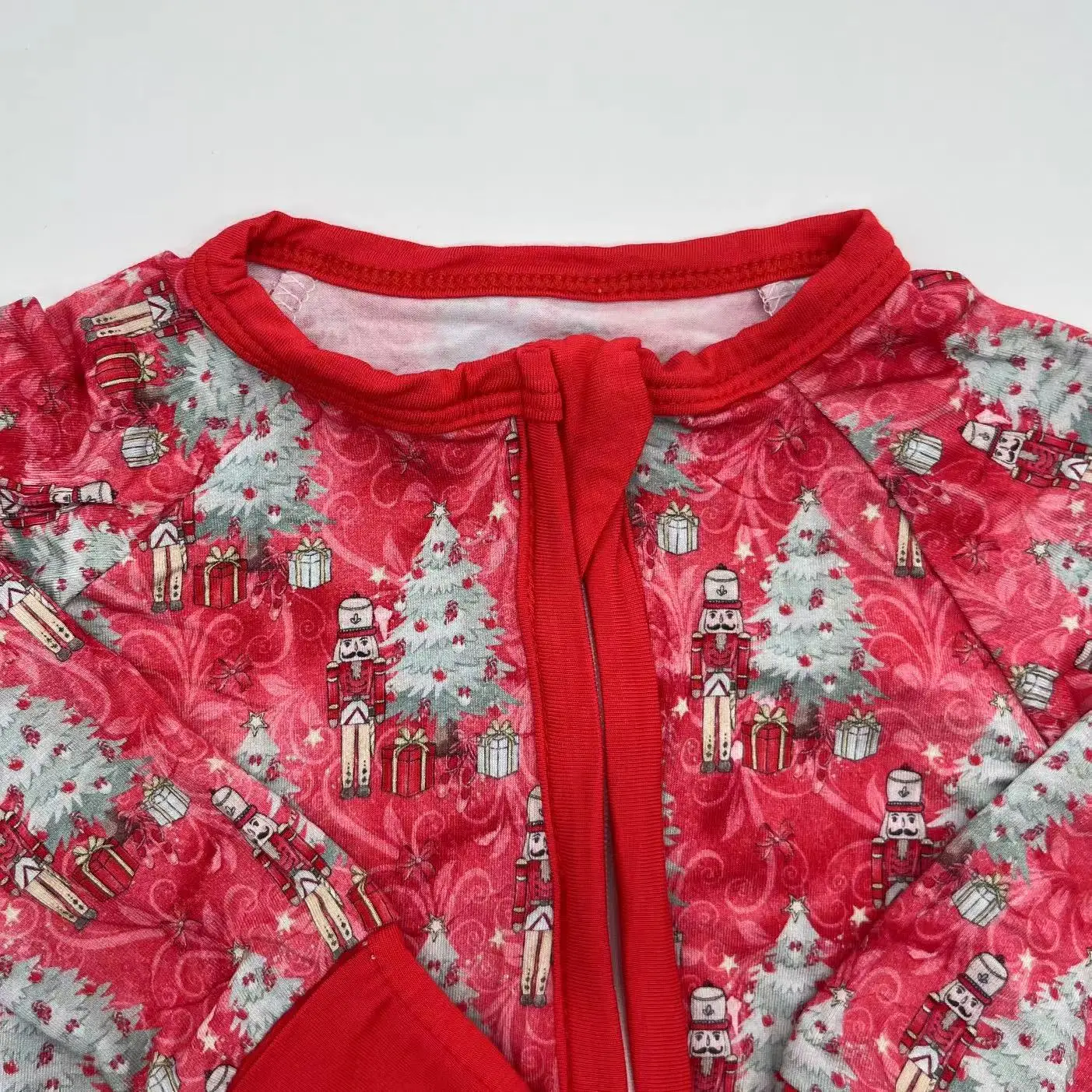 Новинка лидер продаж 2024 Рождественские елки печать на заказ бамбук спандекс молочные детские пижамы