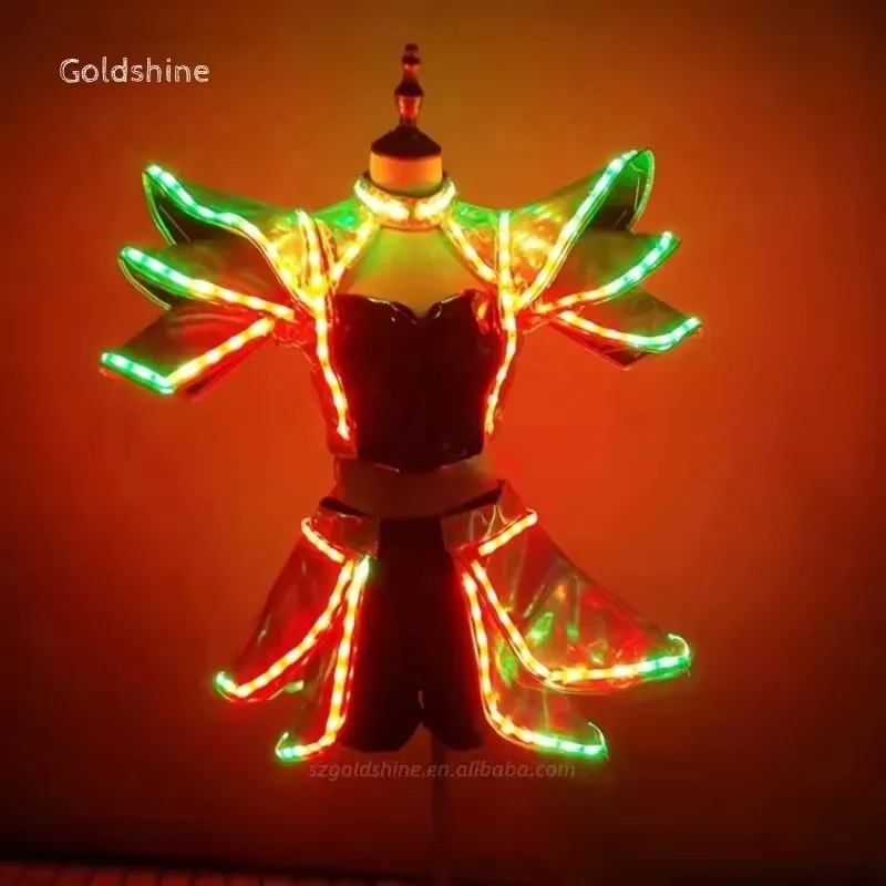 LED luminous costumes Sexy Party Dresses Wear Night Club Costume Clothing Luminous Dress Led Lights Prom Dress