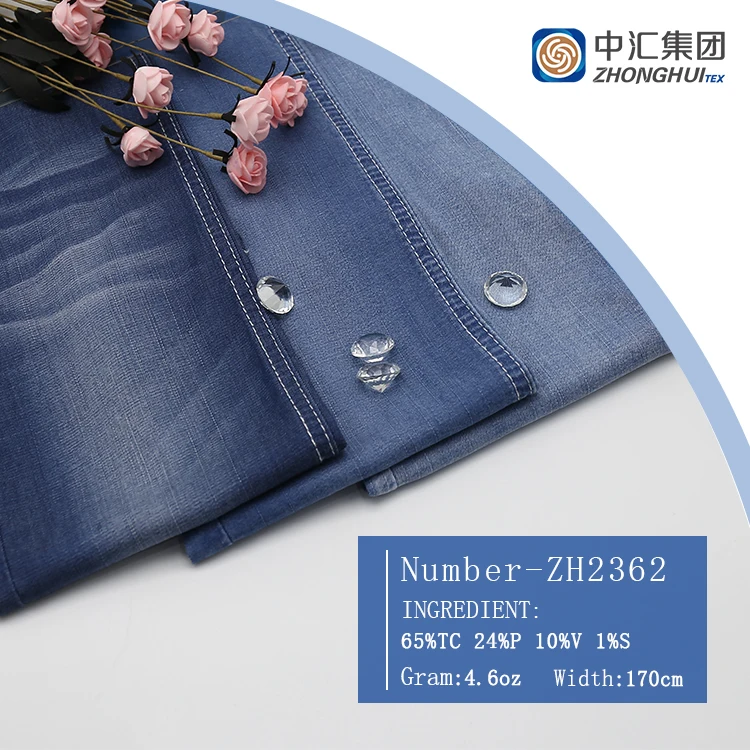 Factory Hot Sale Tencel Polyester Viscose Blend Twill Denim Fabric for  Summer Jean Pants