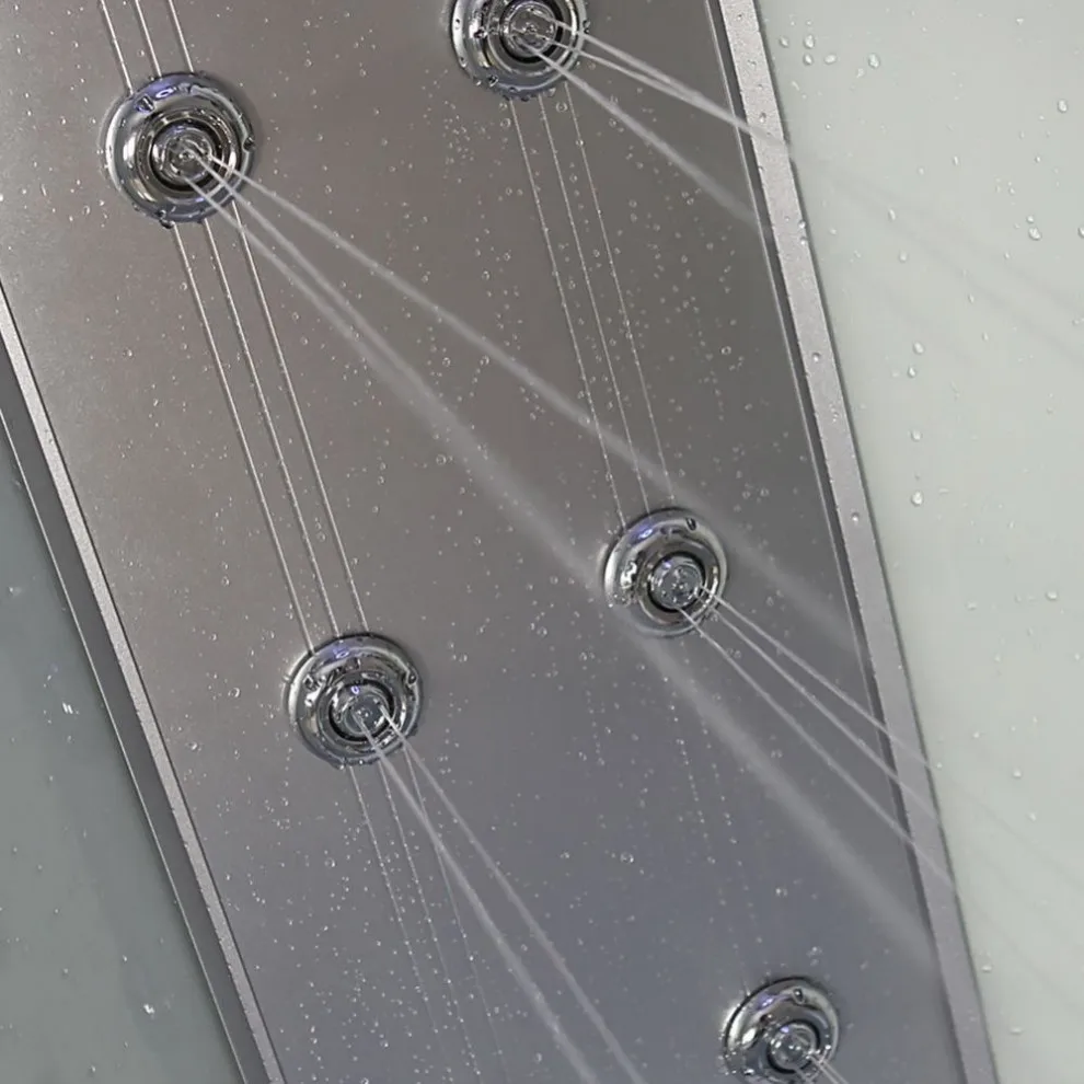 Sliding Style Black and White Curved Tempered Glass Material Walk-In Shower Enclosures 5mm Thickness Frameless for Bathroom