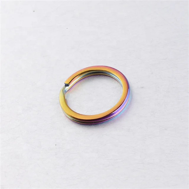 Yiwu Aceon Jewelry Stainless Steel Hand Polished Mirror Shinny Flat Wire Double Layer Key Chain DIY Making Split Key Ring