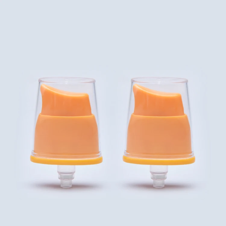 Free sample orange 18mm cream transfer pumps plastic