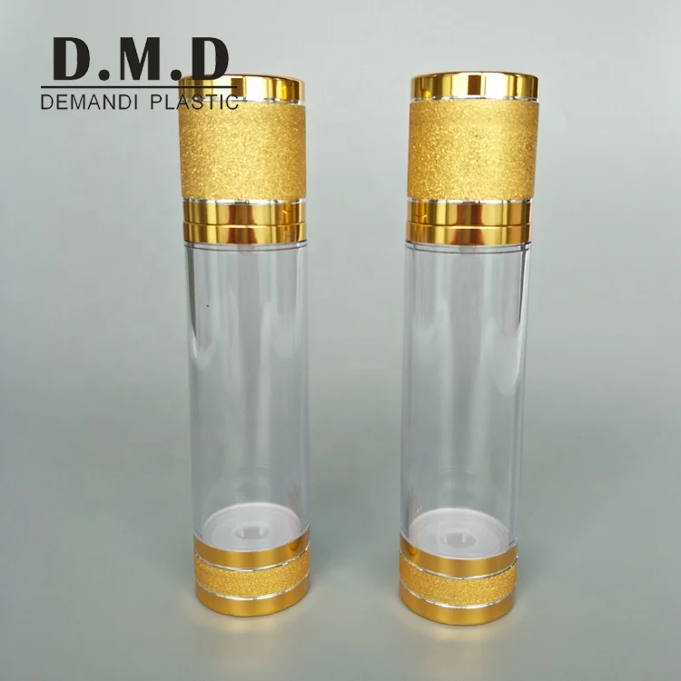 Custom logo 15 ml 30ml 1 oz 50 ml 80ml 100 ml 120 ml 4 oz empty airless pump bottle with silver cap