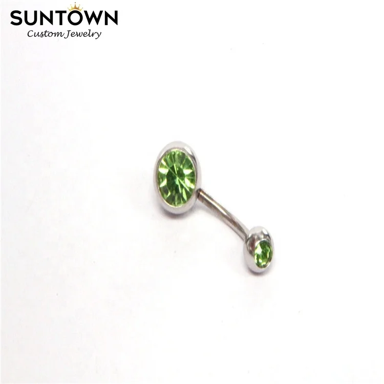 Ювелирные изделия для тела Suntown Новое поступление горячая распродажа кольца-пупки из нержавеющей стали с нажимным сверлом висячие кольца блестящим цирконием пирсинга